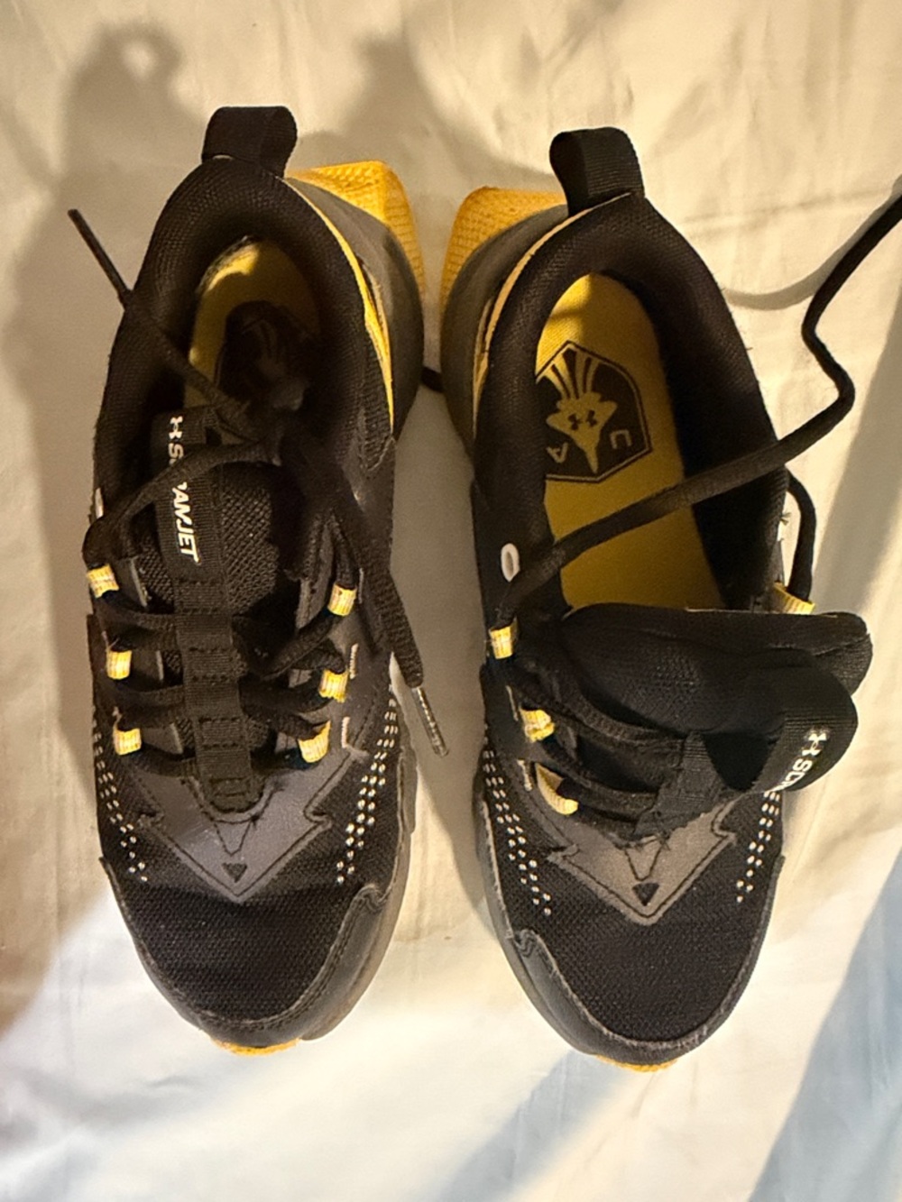 Under Armour Black and Yellow Athletic Sneakers